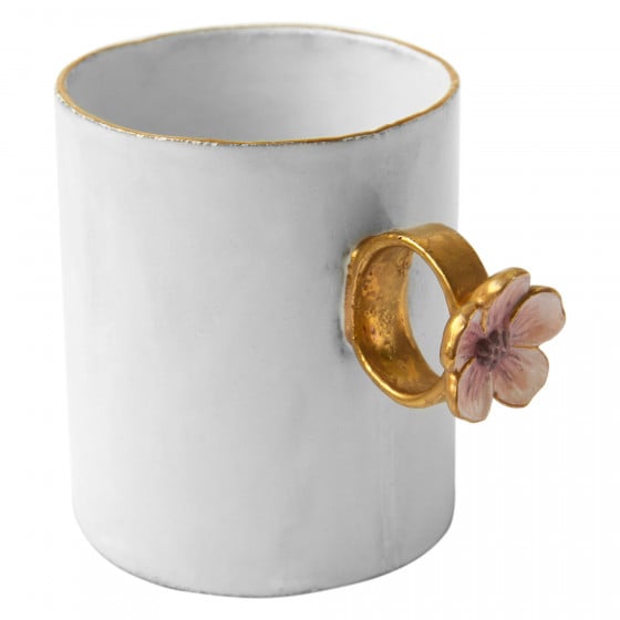 Tasse bague Fleur rose