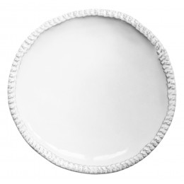 Assiette creuse Aurélie, bord brodé