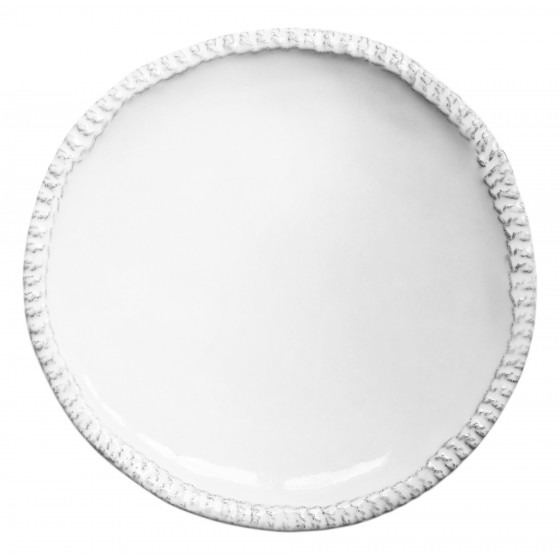 Assiette creuse Aurélie, bord brodé