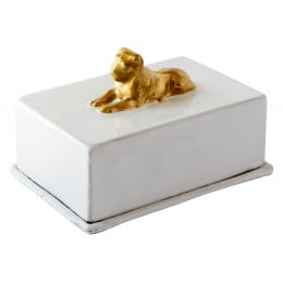 Gilded Lion Butter Dish