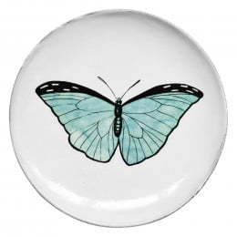 Assiette Plate Papillon Bleu