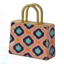 Orange and Blue Shopping with Diamond Print