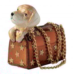 Brown Opal Bag with Labrador Puppy