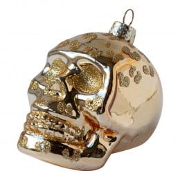 Shiny Gold Skull with Leopard Print