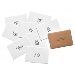 Cartes de remerciement Simple (lot de 8)