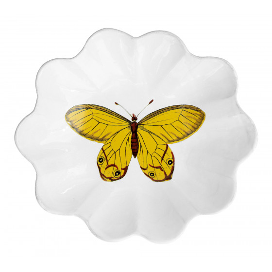 Assiette papillon jaune