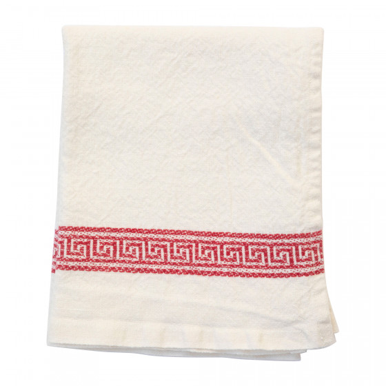 Grecque Tea Towel (Red)
