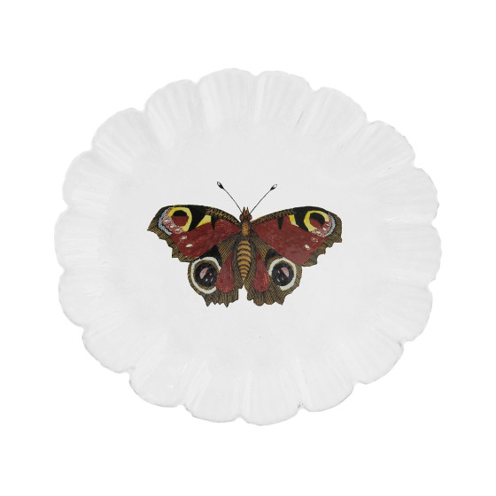 Assiette papillon burgundy