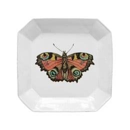 Medium Red Butterfly Square Plate