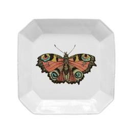 Medium Red Butterfly Square Plate