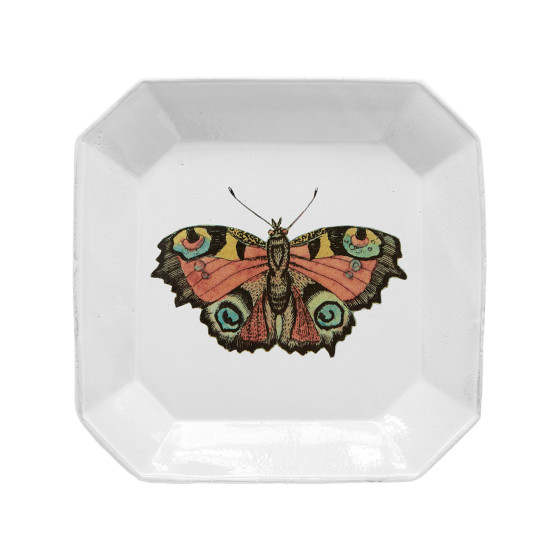 Medium Red Butterfly Square Plate