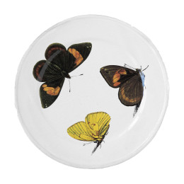 Assiette 3 papillons (avec du jaune)