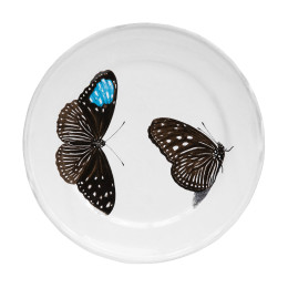 Assiette 2 papillons J.Derian (avec du bleu)