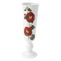 Vase Rose trémière rouge