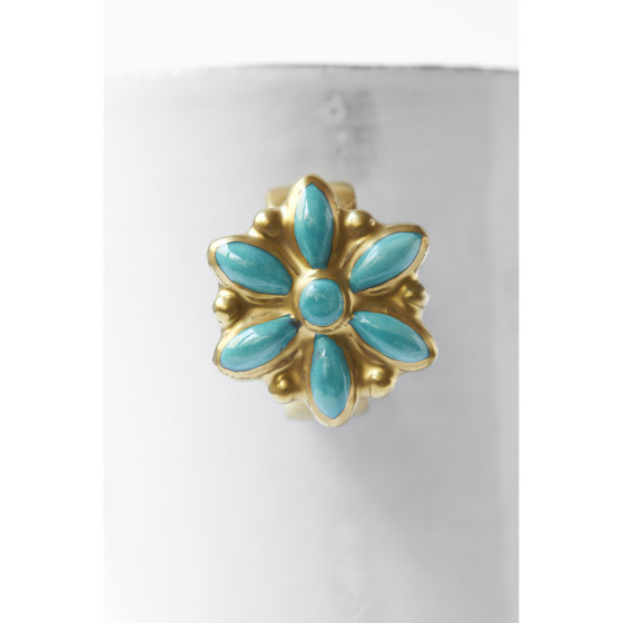 Turquoise Flower Ring Cup