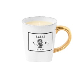 Sacai Scented Candle in Ceramic Pot with Golden Handle