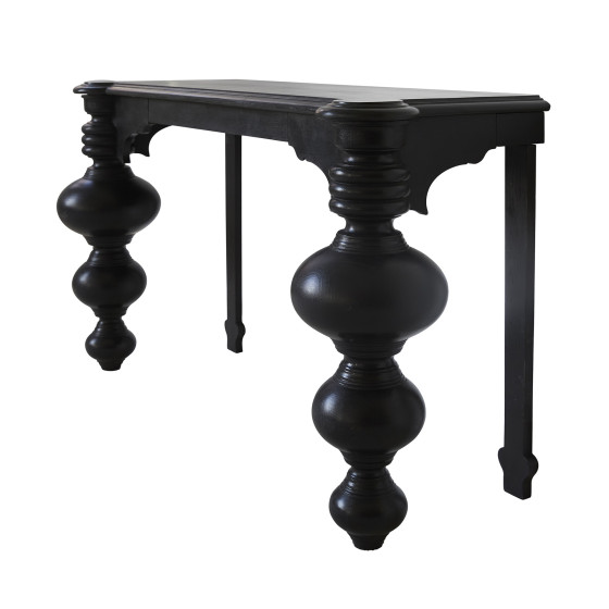 Hollandaise Console in Oak – Black Finish