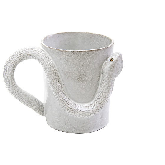 Tasse serpent avec yeux noirs et dorés