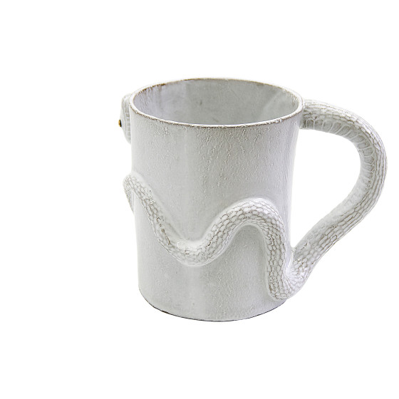 Tasse serpent avec yeux noirs et dorés