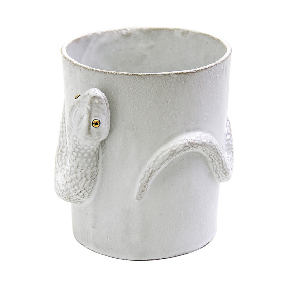 Tasse serpent avec yeux noirs et dorés