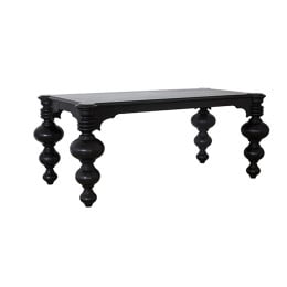 Rectangular Hollandaise Oak Table, 8 seater - Black Finish