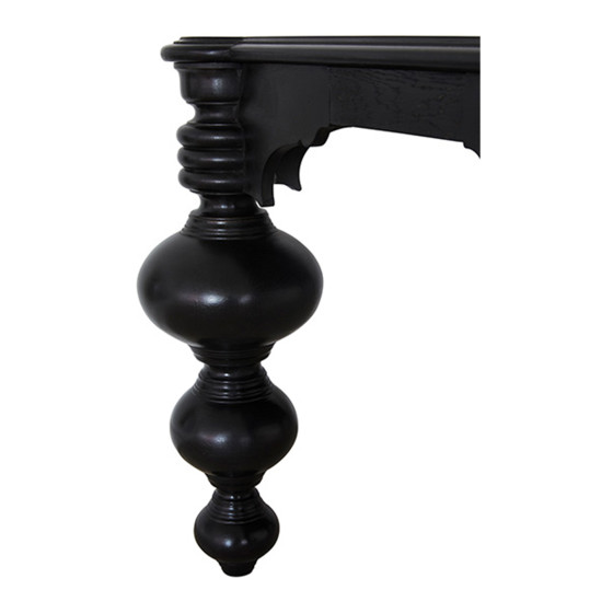 Rectangular Hollandaise Oak Table, 8 seater - Black Finish