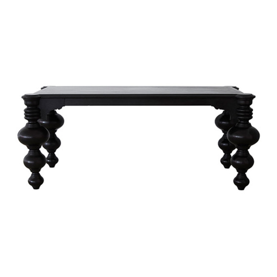 Rectangular Hollandaise Oak Table, 8 seater - Black Finish