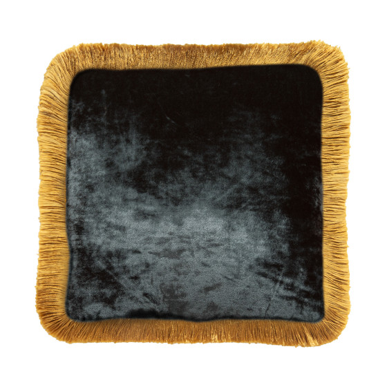 Cushion Gold Fringe Nightshade