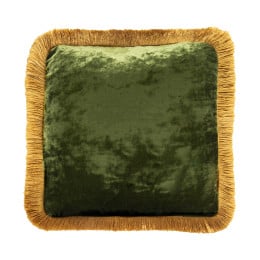 Cushion Gold Fringe Grass Green
