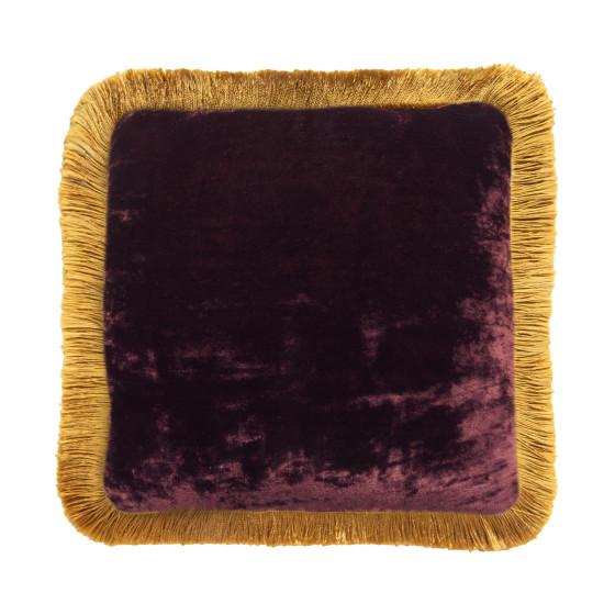 Cushion Gold Fringe Rumba Red