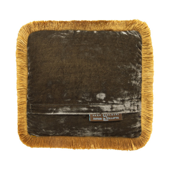 Cushion Gold Fringe Graphite