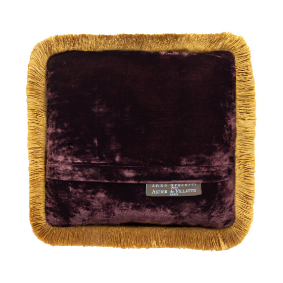 Cushion Gold Fringe Rumba Red