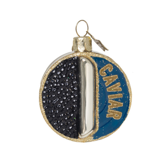 Rose black blue caviar tin can