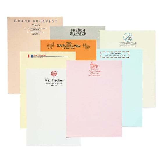 Bloc-notes Papiers à lettres Wes Anderson (rouge/bordeaux/rose/violet)
