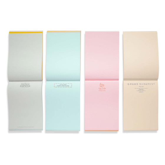 Bloc-notes Papiers à lettres Wes Anderson (doré)