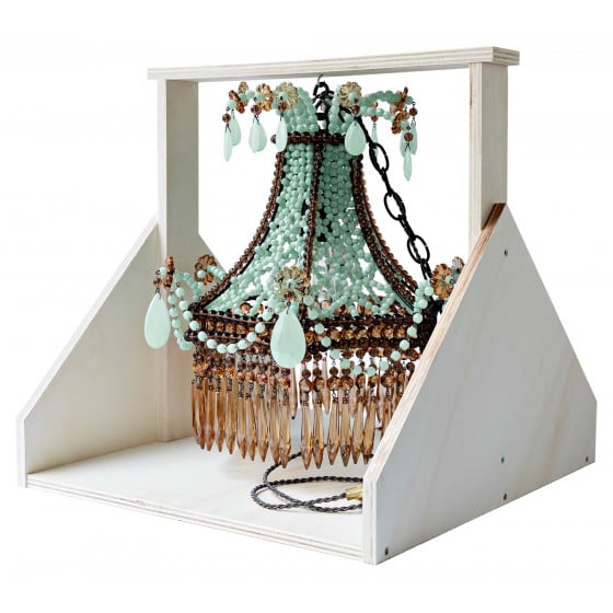 Turquoise and Brown Pavillon Chandelier